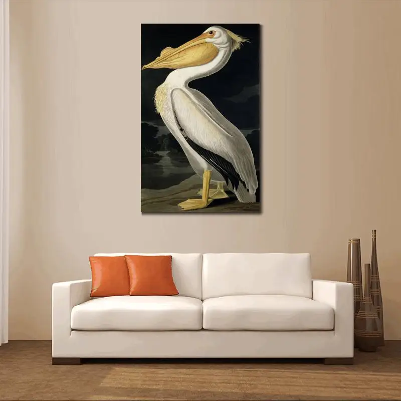 Wall art ptic oljnih slik Ameriški Beli pelicans John James Audubon slikarstvo ročno poslikane sodobne umetnine živali na platno