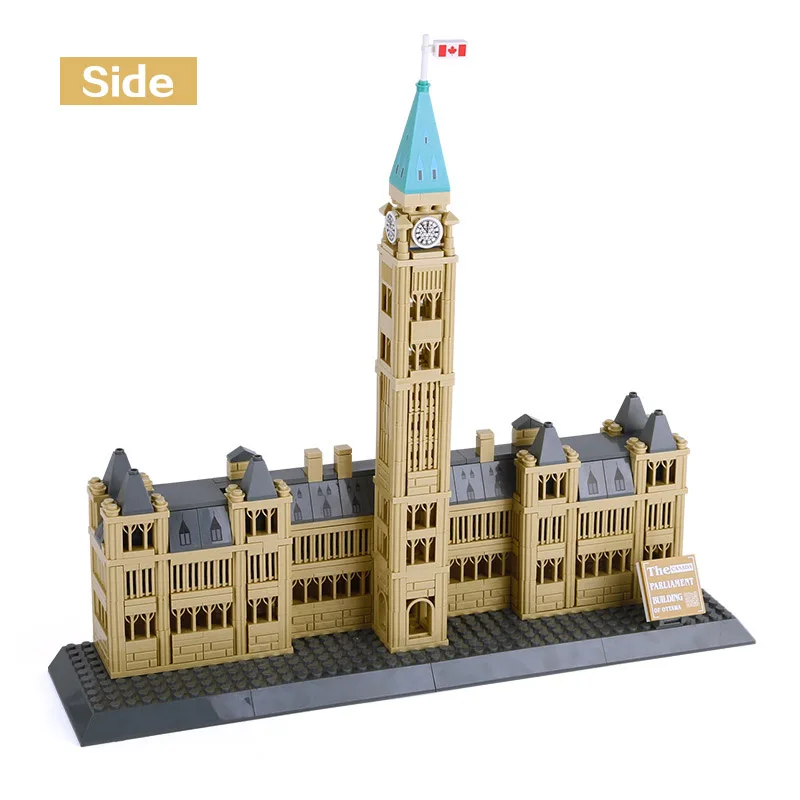 WANGE 608Pcs Svetovno Znane Arhitekture Stavbe, Bloki Kanadski Parlament je Model Zgradbe Gradnje Opeke Otroci Igrače Darilo