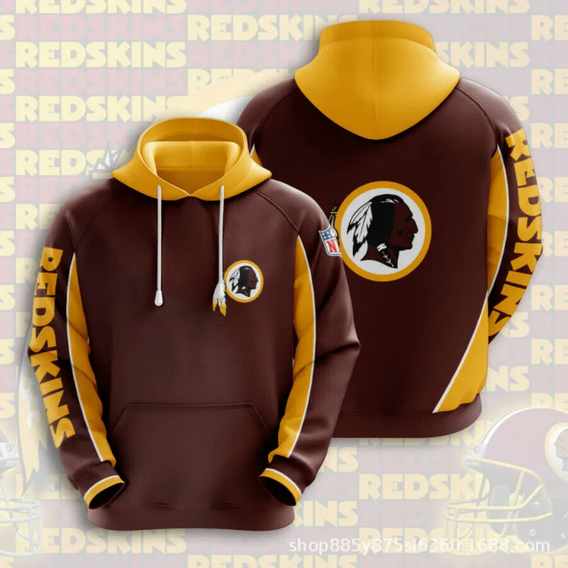 Washington Redskins Hoodie 3D Tiskanih Hoodie Puloverju Športni Jopič-