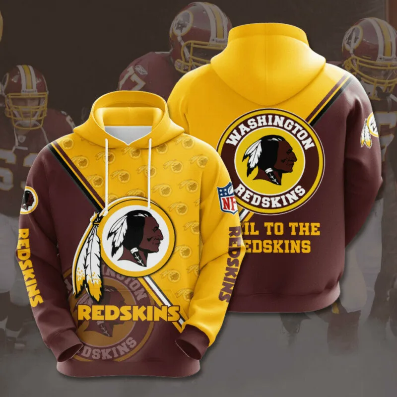 Washington Redskins Hoodie 3D Tiskanih Hoodie Puloverju Športni Jopič-