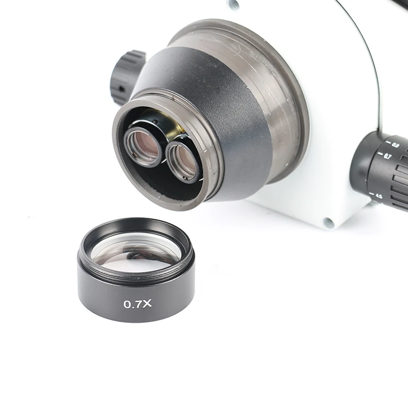 WD120 ZA 0,7 X Trinocular Stereo Mikroskop Pomožni Cilj Objektiv Barlow Leča 48 mm Navoj