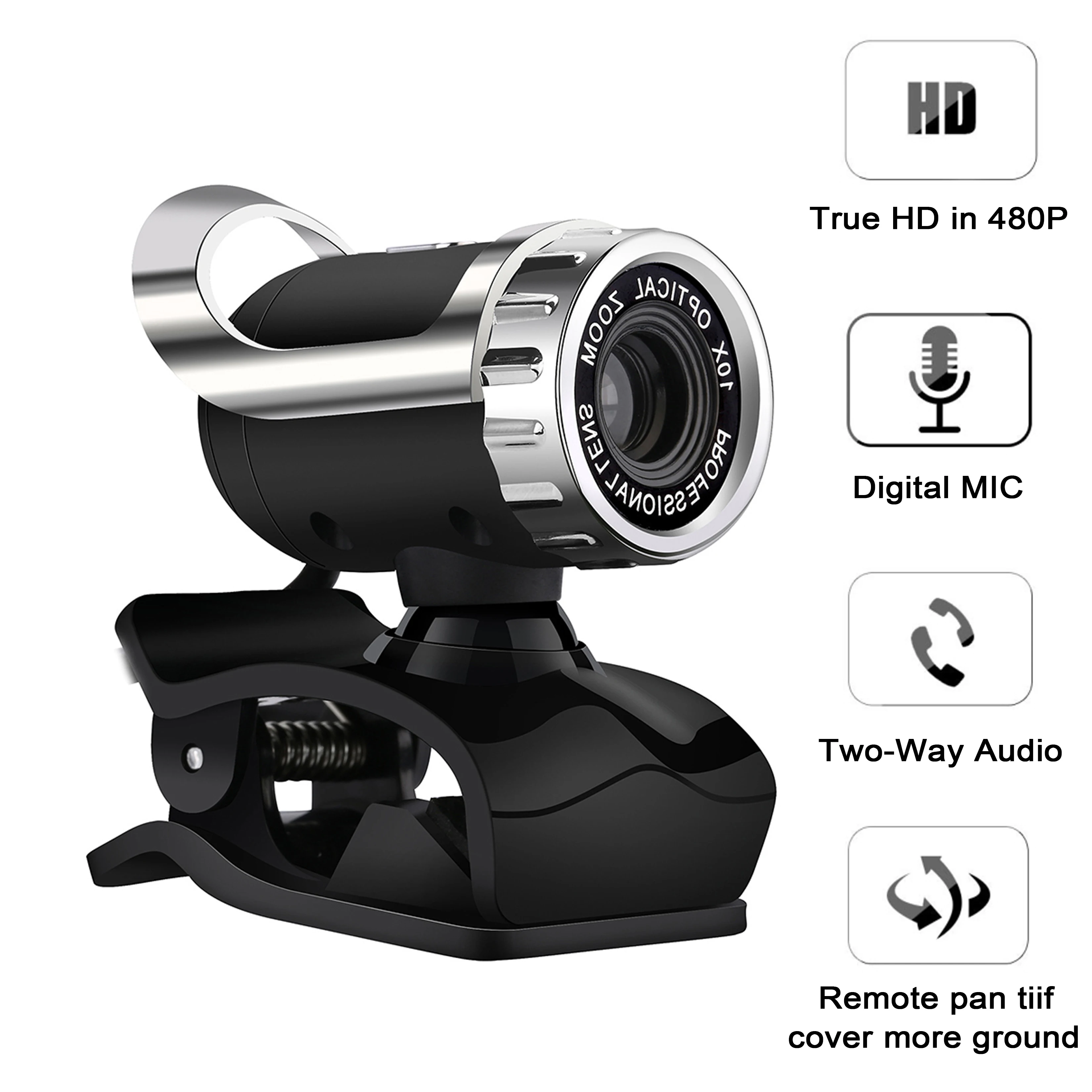 Webcam Računalniške Kamere z vgrajenim HD mikrofon Clip-on Digital Video Webcamera webcam full hd za Računalnik in Prenosni računalnik
