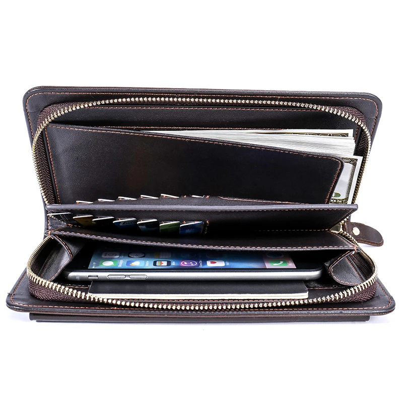 WESTAL sklopka moške pravega usnja moške denarnice vreča denarja za kovance dolgo sklopka vrečko za moške kreditno kartico sim telefon torbici 9069