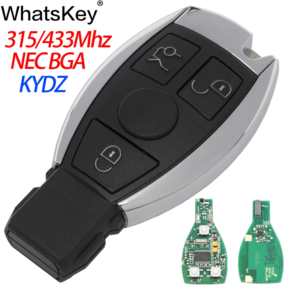 WhatsKey Vrh Kakovosti KYDZ 2/3 Gumb Avto Ključ za Daljinsko Ključ Za Mercedes Benz 2000+ Podpira Izvirno NEC BGA Nadzor 315/433MHz