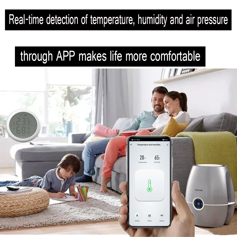 WIFI Brezžični Temperature In Vlažnosti Tipalo Z LCD-Zaslon, ki Delajo Z TuYa ZigBee Hub, baterijsko Smart Življenje
