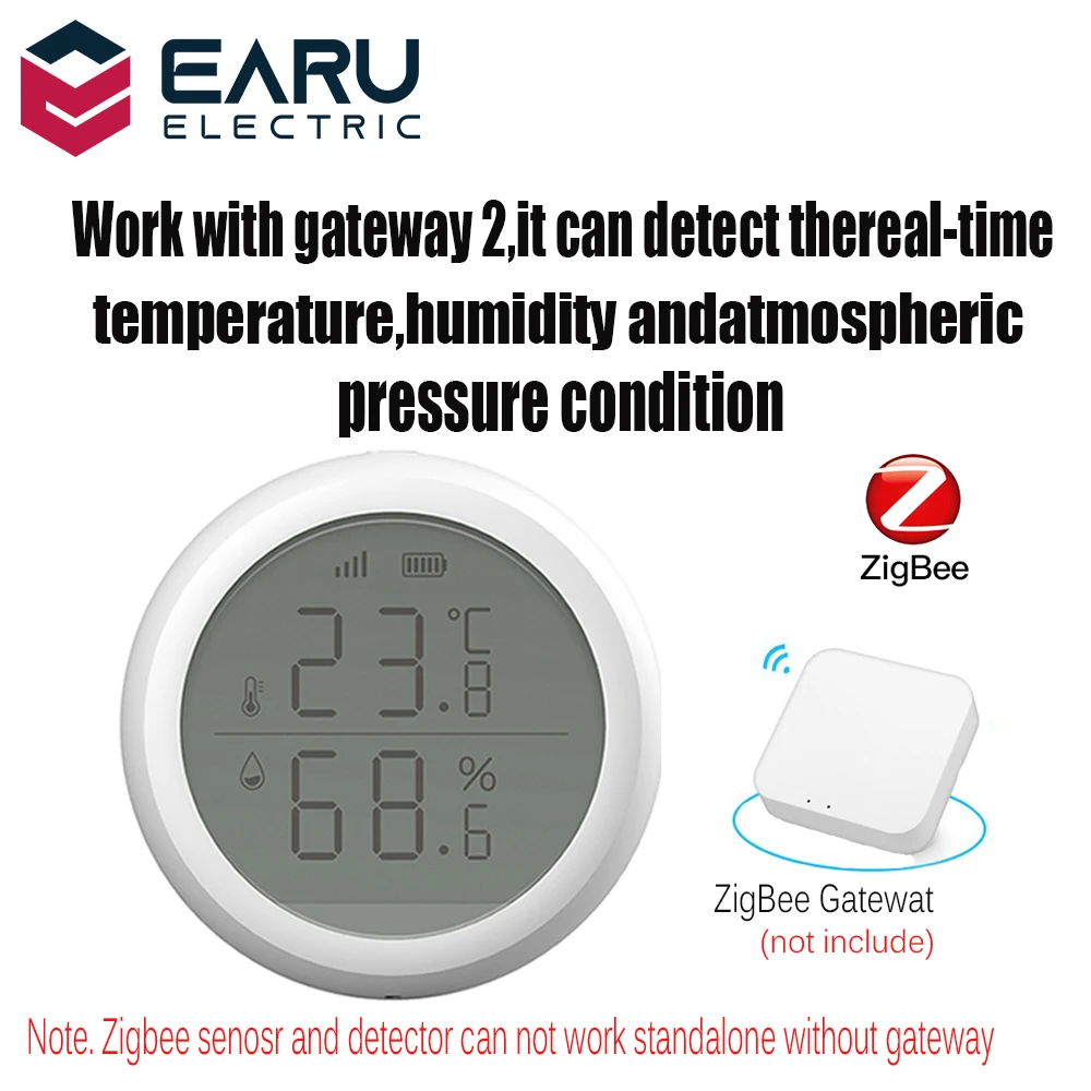 WIFI Brezžični Temperature In Vlažnosti Tipalo Z LCD-Zaslon, ki Delajo Z TuYa ZigBee Hub, baterijsko Smart Življenje