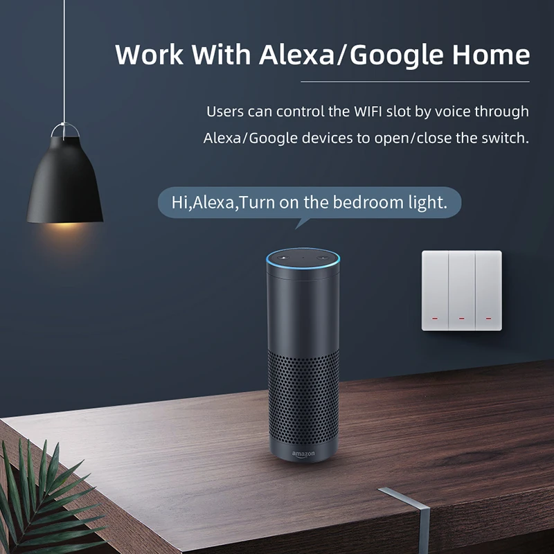 WiFi+RF Smart Stikalo Potisnite Gumb Stenske Luči Stikalo za Daljinski upravljalnik S samosprožilcem, Alexa in Google Doma Glasovni Nadzor