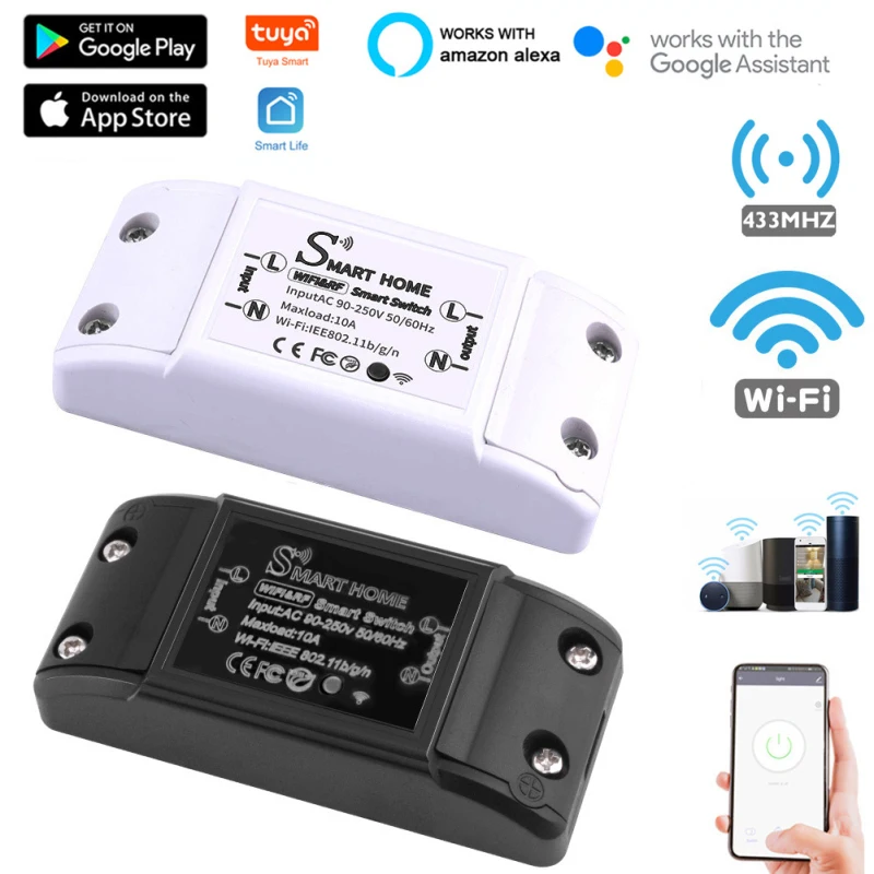 Wifi RF433 Smart Stikalo Breaker Modul Smart Življenje Tuya APP Remote Glasovni Nadzor Deluje Z Alexa googlova Domača stran Smart Home Čas