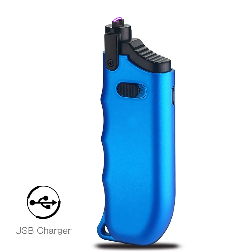 Windproof USB Lok Lažji Plazme Brezplamensko za Polnjenje Električni Vžigalnik za Cigarete Sveča z Power LED Zaslon