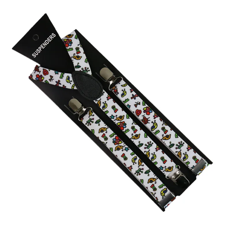 Winfox Moda 2,5 cm Širok Žuželk, Polžev, Tiskanje Naramnice Ženske Moški Nastavljiv Suspender Trak Hlače