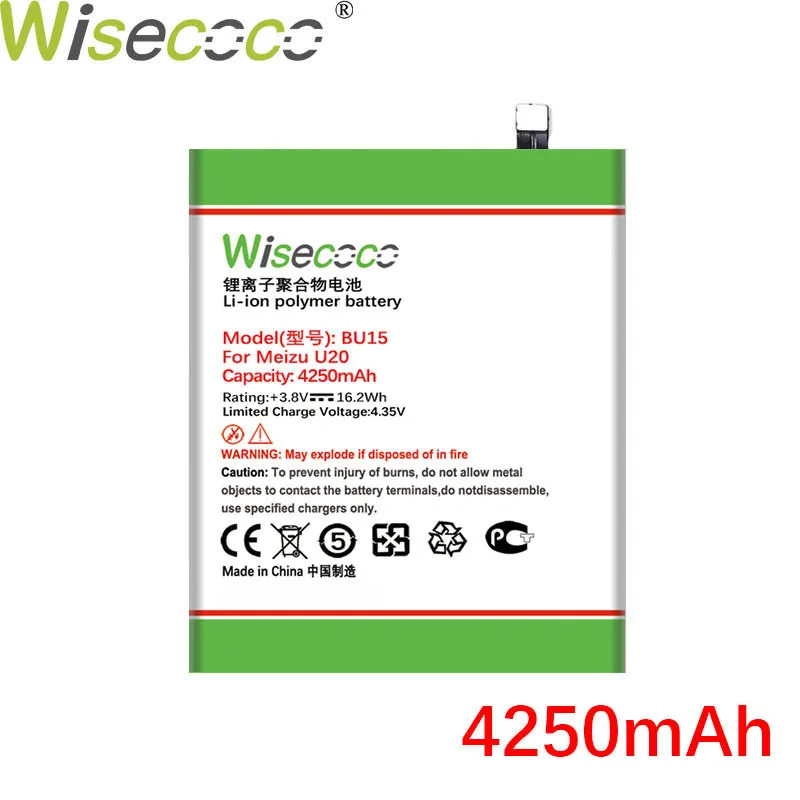 Wisecoco BU15 4250mAh Baterija Za Meizu U20 U 20 Pametni Visoke Kakovosti +Številko za Sledenje
