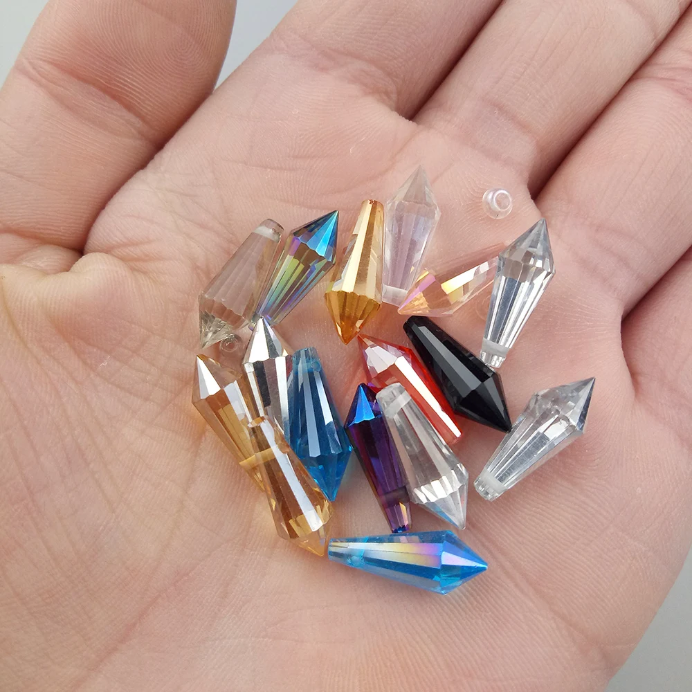 WLYeeS 6*15 mm Membrana Avstrijski kristalno kroglice 50pcs/veliko Vodne kapljice obliko stekla Svoboden Distančnik Osnovo Za Nakit Zapestnica, zaradi Česar DIY