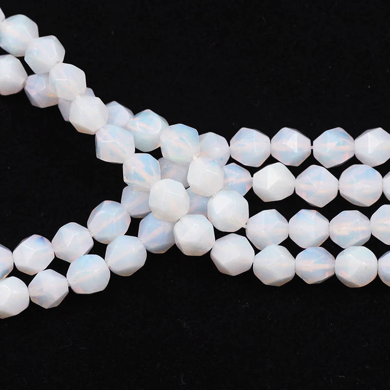 WLYeeS Big Gladko White Opal Kamen Biseri 8 MM Naravnega Kamna Svoboden kroglice za Nakit, Izdelava DIY Ženske Zapestnico, Ogrlico Ugotovitve