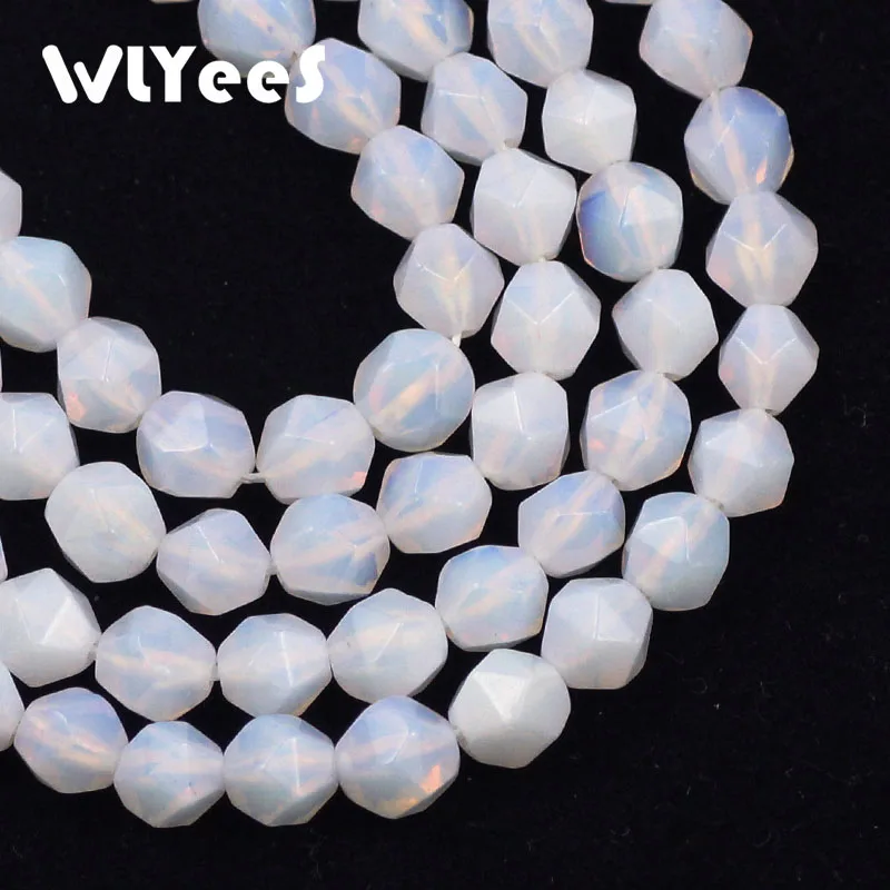 WLYeeS Big Gladko White Opal Kamen Biseri 8 MM Naravnega Kamna Svoboden kroglice za Nakit, Izdelava DIY Ženske Zapestnico, Ogrlico Ugotovitve