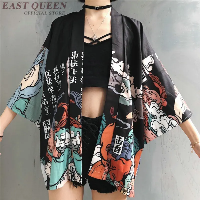 Womens vrhovi in bluze 2020 harajuku kawaii majica Japonski ulične obleko kimono jopico ženski yukata bluzo ženske AZ004