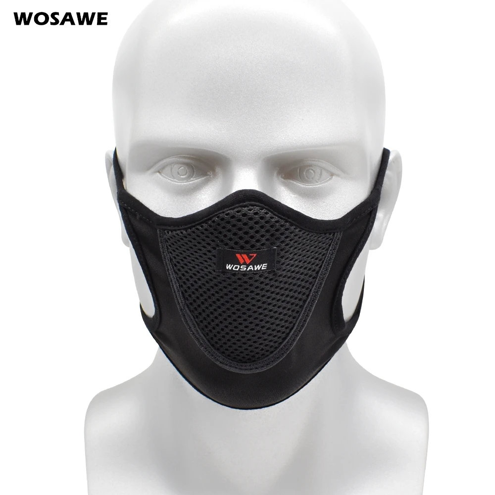 WOSAWE Kolesarjenje Obraz Masko, Masko za Prah, ki Teče Windproof Zračno Čiščenje Obraza Masko S Filtrom za boj Proti Onesnaževanju Stroj MTB Kolo Masko