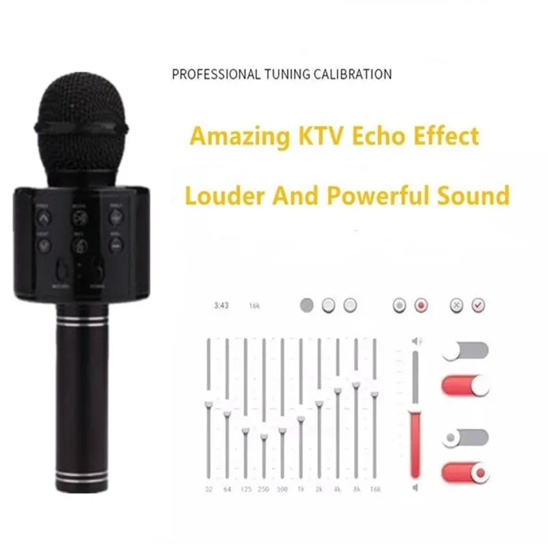 WS858 Bluetooth mikrofon Ročni WirelessUSB strokovno kondenzatorja Karaoke Predvajalnik Zvočnik Snemanje Glasbe KTV studio snemanje
