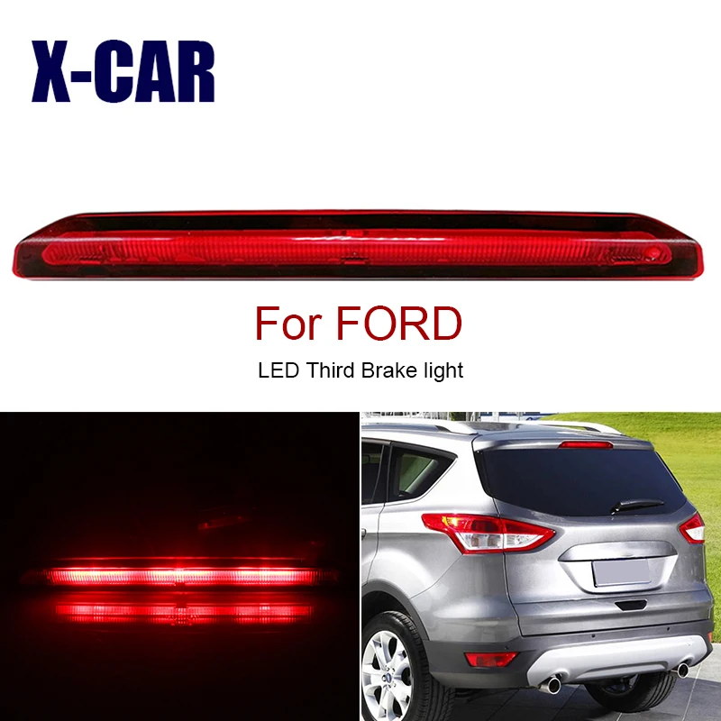 X-AVTO za Ford Escape Kuga 2013-2019 LED tretja zavorna luč brez napak rdeče svetlobe, označite opozorilna lučka