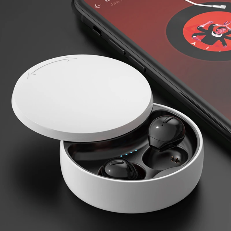 X21S Brezžična tehnologija Bluetooth 5.0 Mini Športne Slušalke s Polnjenjem Primeru, Črna
