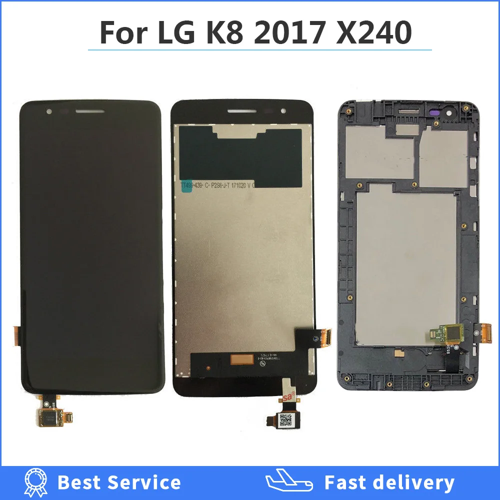 X240 LCD Za LG K8 2017 Zaslon z Okvirjem Zaslon na Dotik za LG K8 X240 lcd Računalnike Montaža Nadomestnih Delov 5.0 palčni zaslon