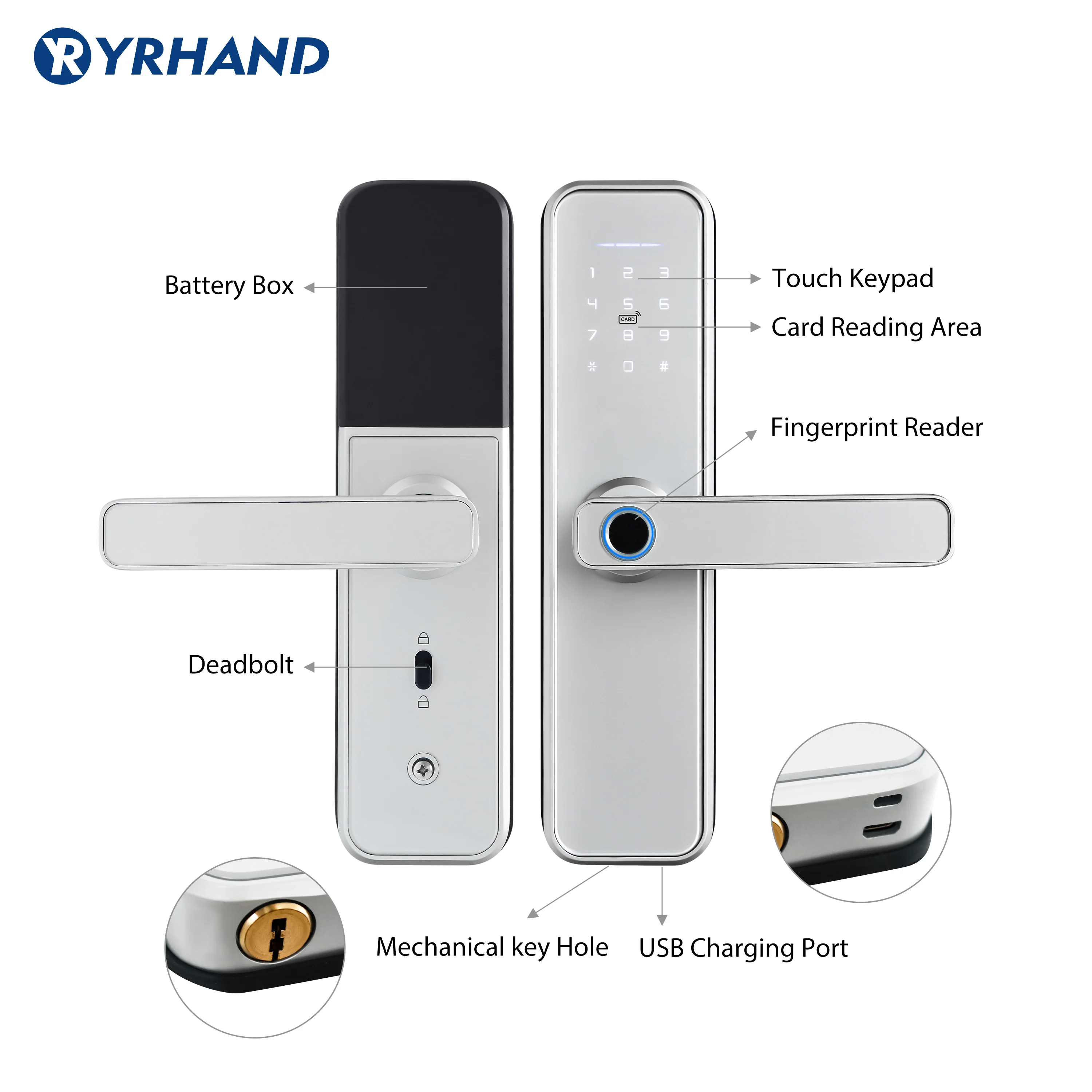 X5 Wifi Elektronski Smart Zaklepanje Vrat Z ttlock App, Varnostni Biometrični čitalnik Prstnih Inteligentni Zaklepanje Z Geslom, RFID kartico