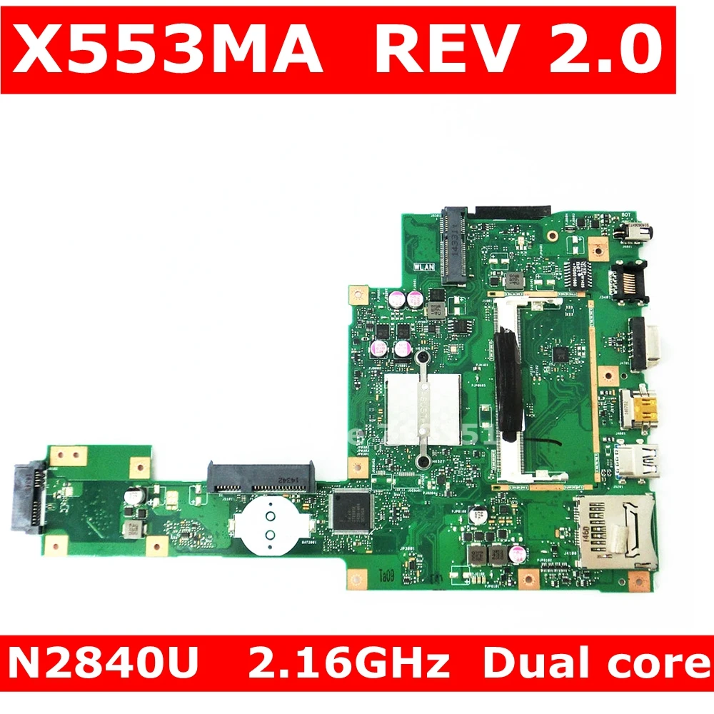 X553MA MAIN_BD._0M/N2840U Dual core/KOT 90NB04X0-R00060 mainboard REV 2.0 Za Asus X503M X553M F553MA F553M prenosni računalnik z matično ploščo