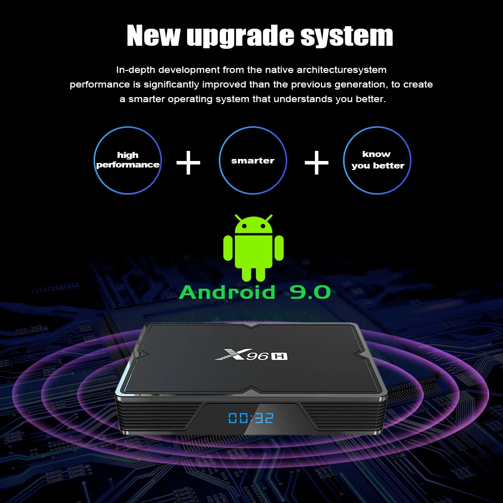 X96H 6K Android 9.0 TV Box 4G 32 g Z Dual Band Wifi Blueooth Podporo HDMI OUT Podporo Youtube, Netflix IPTV Set top box