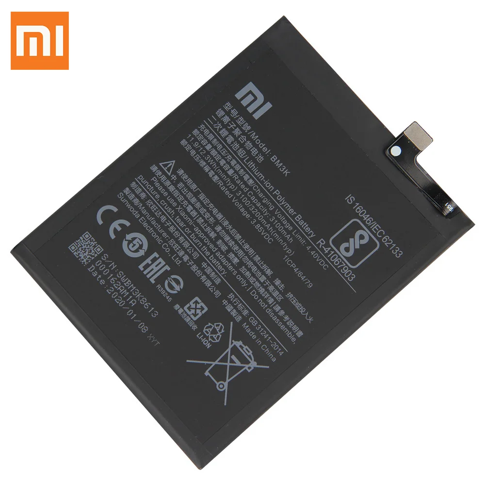 XaioMi Novo Originalno Nadomestno Baterijo BM3K za Xiaomi Mi Mix 3 Mix3 Pristna Baterija Telefona 3200mAh