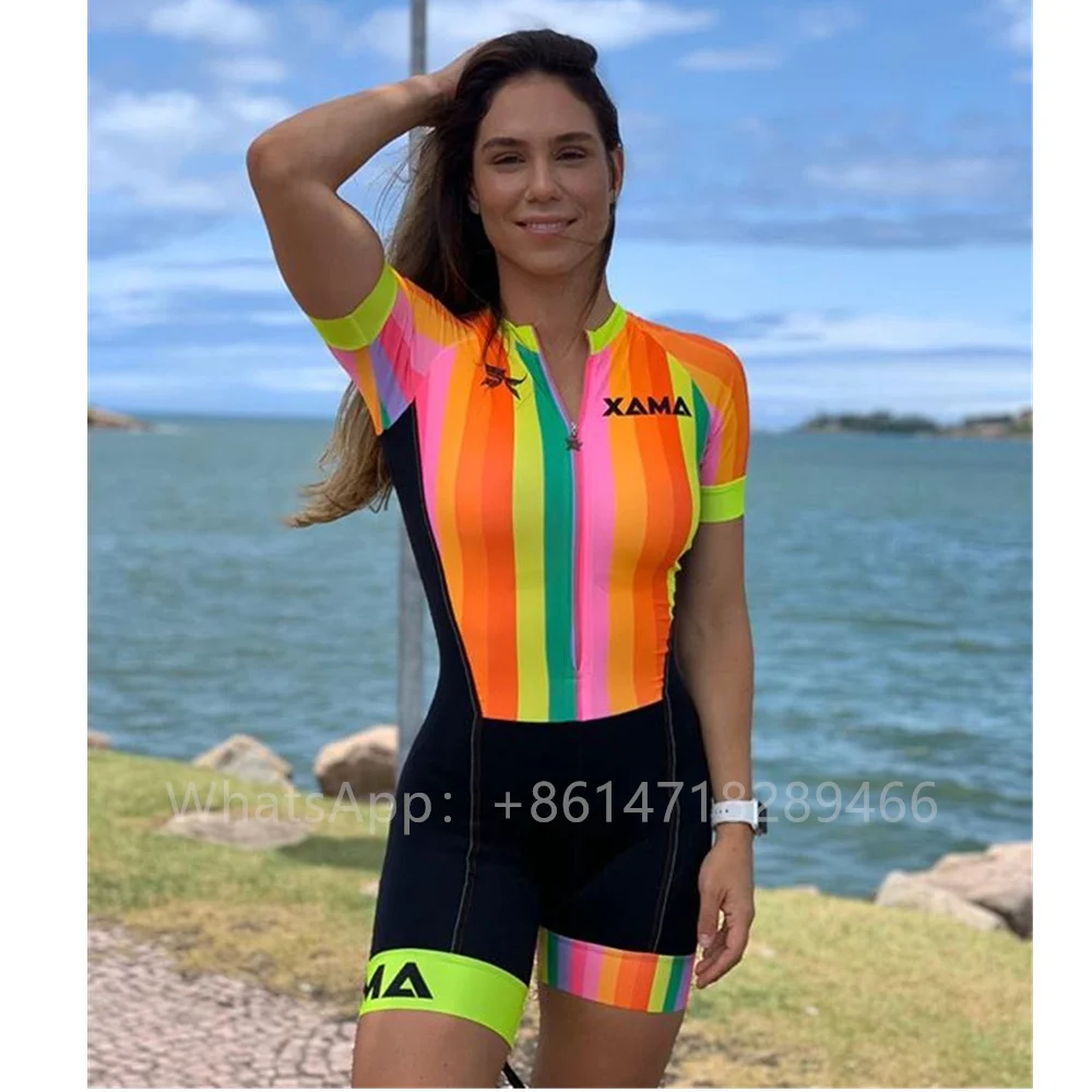 XAMA 2020 Ženske kratek sleeve kolesarjenje jersey triatlon skinsuit conjunto ropa ciclismo hombre pro tean kolesarjenje plavati dresov