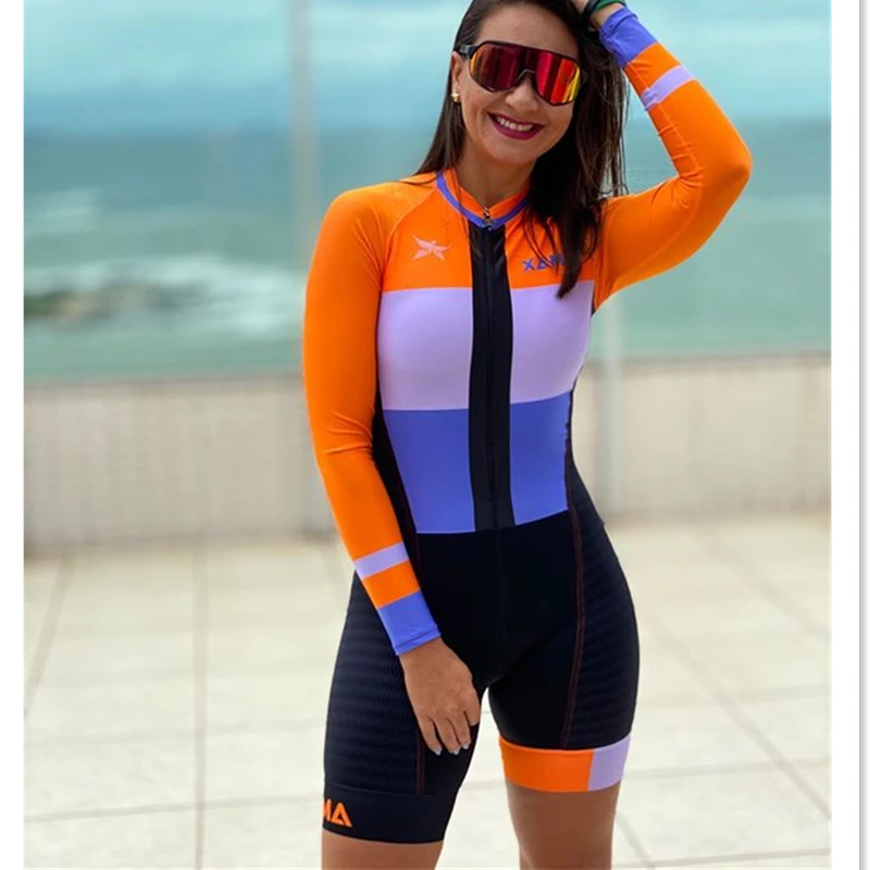 XAMA kolesarska ekipa oblačila Tri obleko Jumpsuit 2020 novo po Meri Dolg Rokav Gel Hlače Hitrost obleko Triatlon Kolo mtb Eno-piecesuit