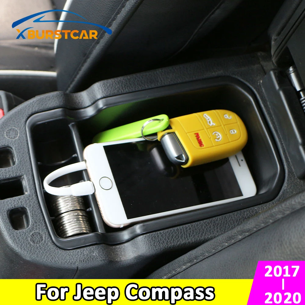 Xburstcar ABS Avto Armrest Škatla za Shranjevanje Imetnik Posoda za Jeep Compass 2017 2018 2019 2020 Rokavice Organizator Notranja Oprema