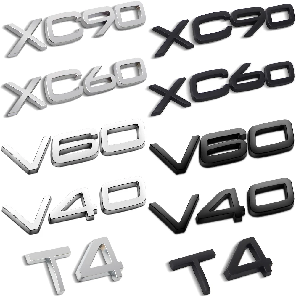XC60 XC90 V40 V60 S60L T4 Trunk Črna Nalepka Avto Styling Za Volvo V50 C30 C60 C70 V70 V90 vrata prtljažnika Oznaka Logotip Dodatki