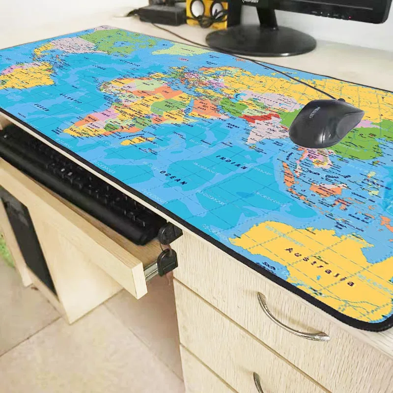 XGZ Zemljevidu Sveta Laptop PC Gaming Mouse Pad Zaklepanje Ploščica Tipkovnica Preprogo Desk Namiznih Iger na srečo Mat Lol Mousepad xxL