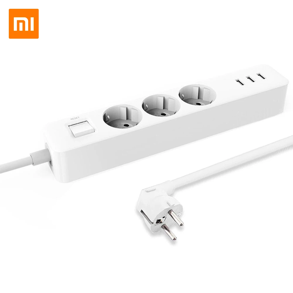 Xiaomi Mini Power Trak 3 Standard EU Vtičnice 3 Vrata USB Hitro Polnjenje 750℃ Plamen Upora Z 1.4 m Kabel za Domačo Pisarno