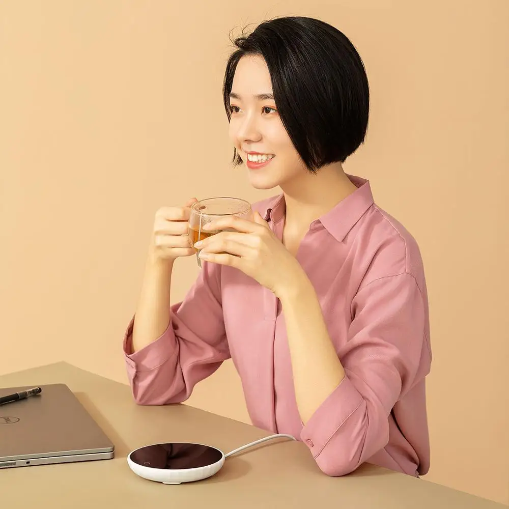 Xiaomi Rosou 55℃ Auto Thermostatic Železnica Pokal Grelec Nepremočljiva Anti Uhajanje Kaljena Steklena Plošča Za Kavo, Mleko, Čaj