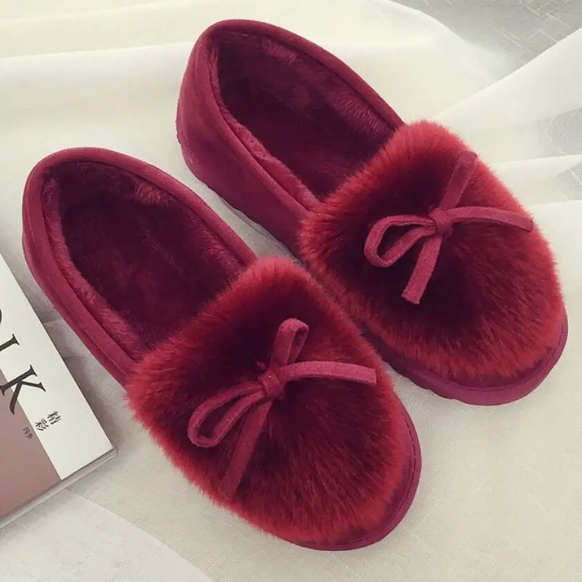 Xiaying Nasmeh Ženske Zimske Stanovanj Tople Čevlje Z Perja Navzdol Antiskid Čevlji za ženske Nov Modni Stil Lok Čevlji Gume Dnu