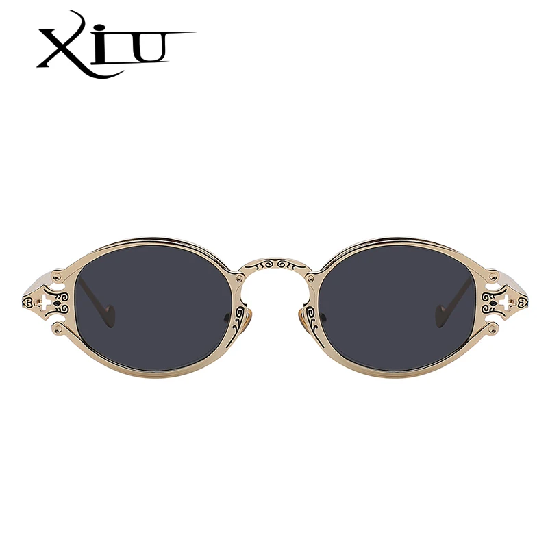 XIU Steampunk sončna Očala Ženske Luksuzne blagovne Znamke Oblikovalec Odtenki sončne Očala za Moške, Kovinsko Krog Sunglass, Letnik Oculos UV400