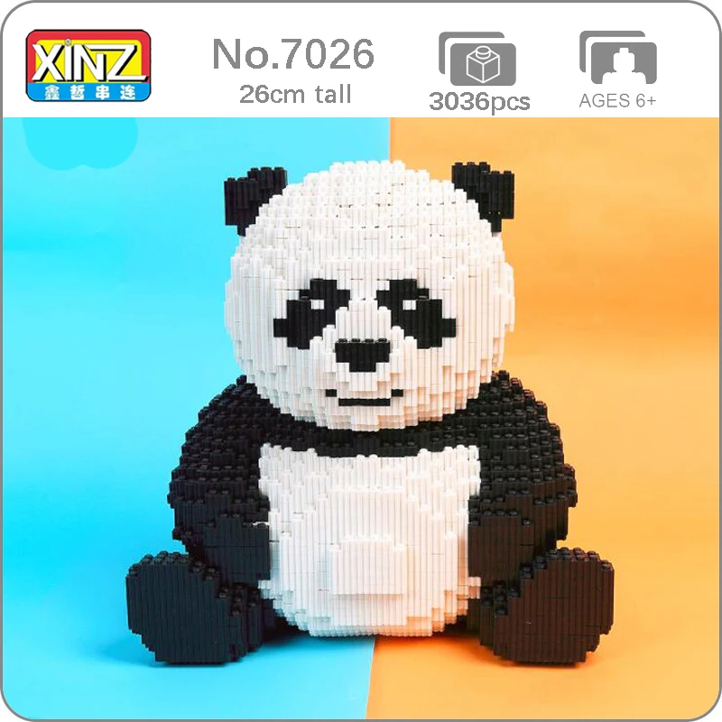 Xizai 8009 Risanka Kitajska Imeti Mačka Panda Divje Živali, Hišne živali, 3D Model DIY Mini Magic Bloki, Opeke Stavbe Igrača za Otroke, št Polje