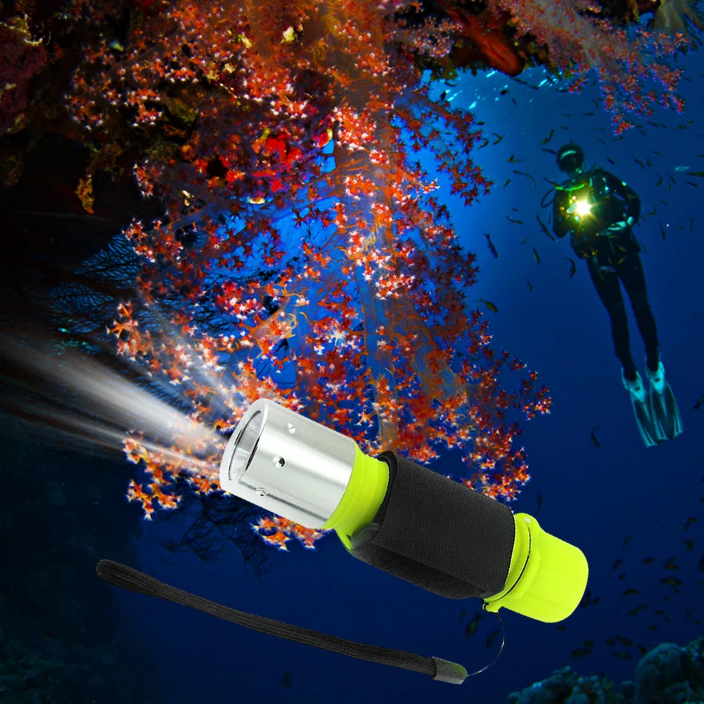 XM-L2 Potapljaška Svetilka 18650/AAA Baterija Upravlja T6 LED 3 Načini Podvodnega Vodotesno Svetilko za Ribolov, Pohodništvo