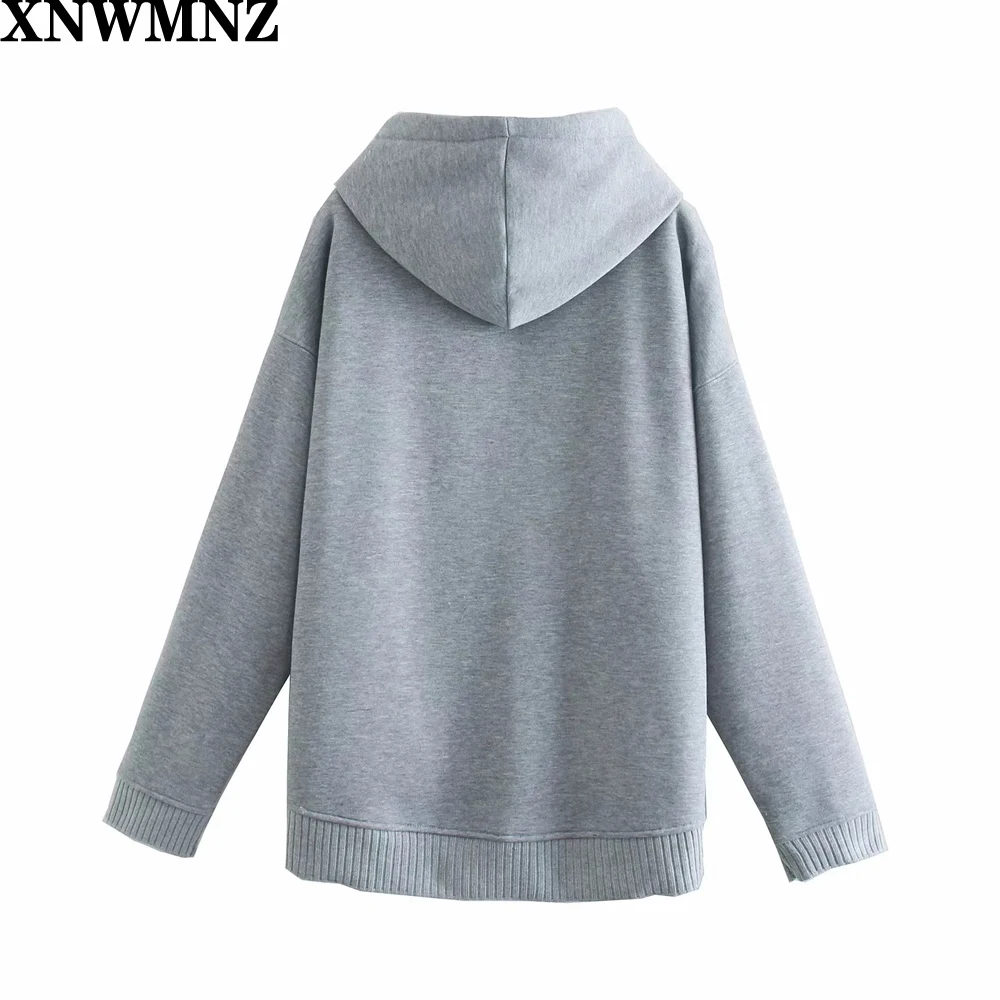 XNWMNZ Za Modni prevelik pulover s kapuco Ženske letnik dolg rokav pocket pulover s kapuco z nastavljivo vrvico kapuco elegantna gomoljna trim