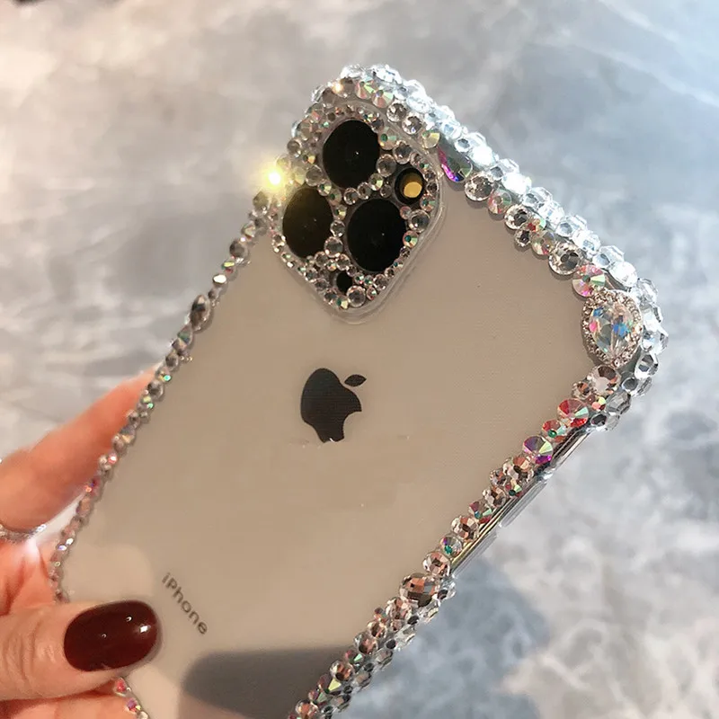 Xnyocn Luksuzni Nosorogovo Gem Diamond Mehko Telefon Primeru Za Apple iPhone 11 Pro Max 12 MiNi Bleščice Prozorni zaščitni Pokrov