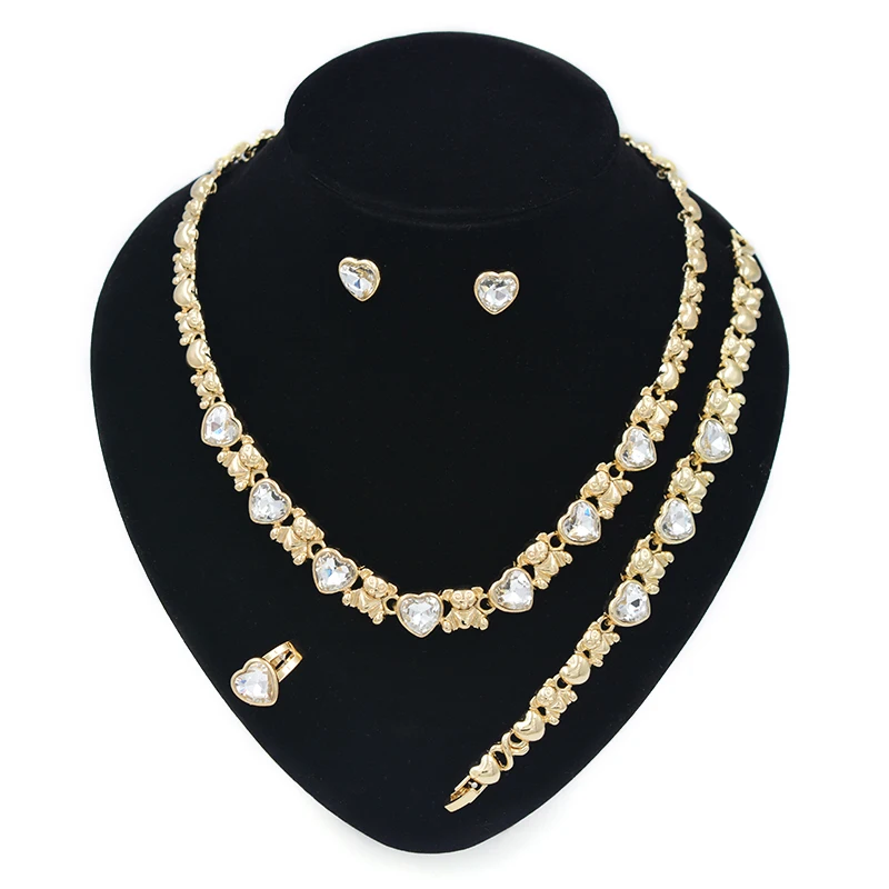 XOXO nakit sklopov 14K zlato ogrlico luksuzni uhani poročne jewelries afriške zlato nakit sklopov zaslon