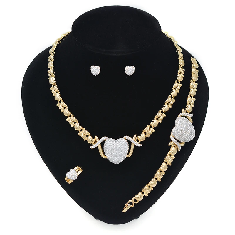 XOXO nakit sklopov 14K zlato ogrlico luksuzni uhani poročne jewelries afriške zlato nakit sklopov zaslon