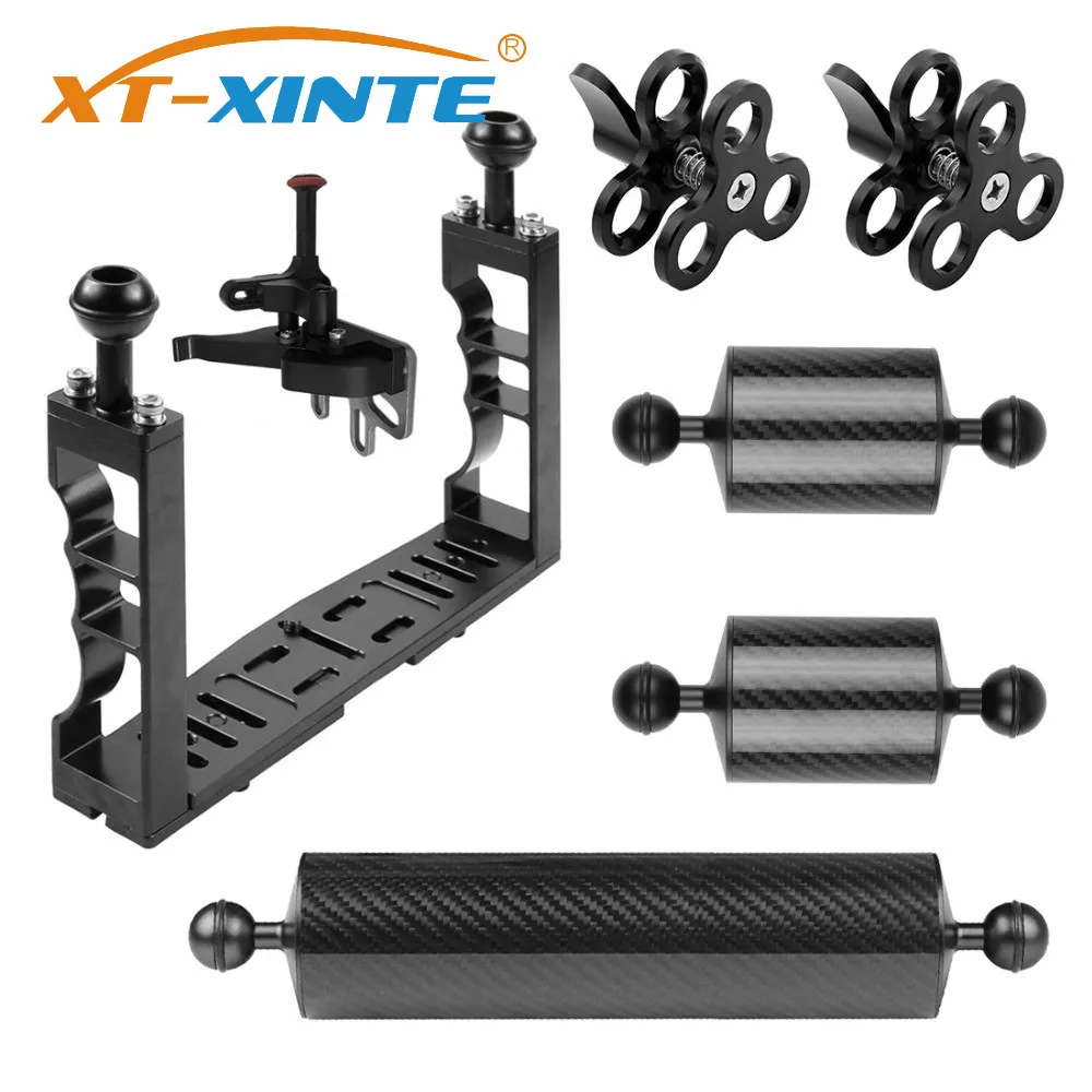 XT-XINTE Aluminija Podvodno Potapljanje Pladenj za Vgradnjo Luči Podaljšanje Roka Nosilec Sistem z Grip Ročaj Stabilizator Ploščad Šport SLR Fotoaparat