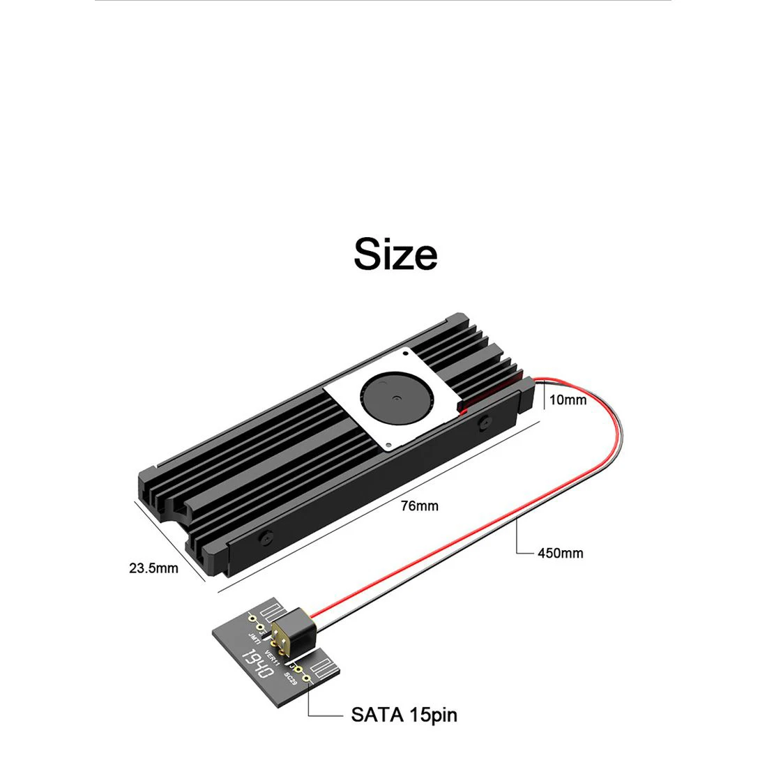 XT-XINTE Hladilnik, Ventilator za NVME za NGFF M. 2 Heatsink Hlajenje Turboventilacijski SSD Aluminij zlitine hladilnega telesa M2 SSD Sata Adapter 15pin