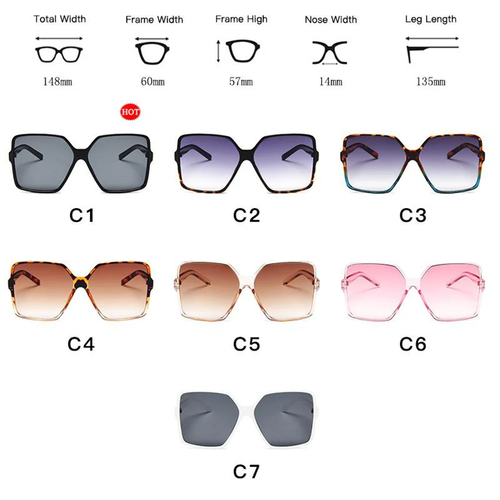 YAMEIZE Oversize Retro sončna Očala Ženske 2020 Velik Okvir Gradient Novo blagovno Znamko Design sončna Očala Ocolus de sol