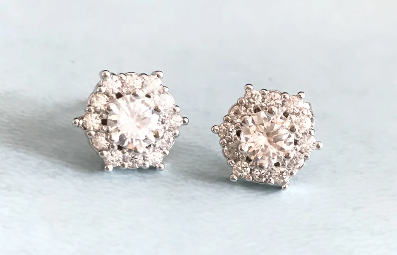 YANHUI Luksuznih Ženskih Kristali Cirkonija Stud Diamant Uhani 925 Solid Silver Parcelo, Uhani Za Ženske Letnik Dvojno Uhani