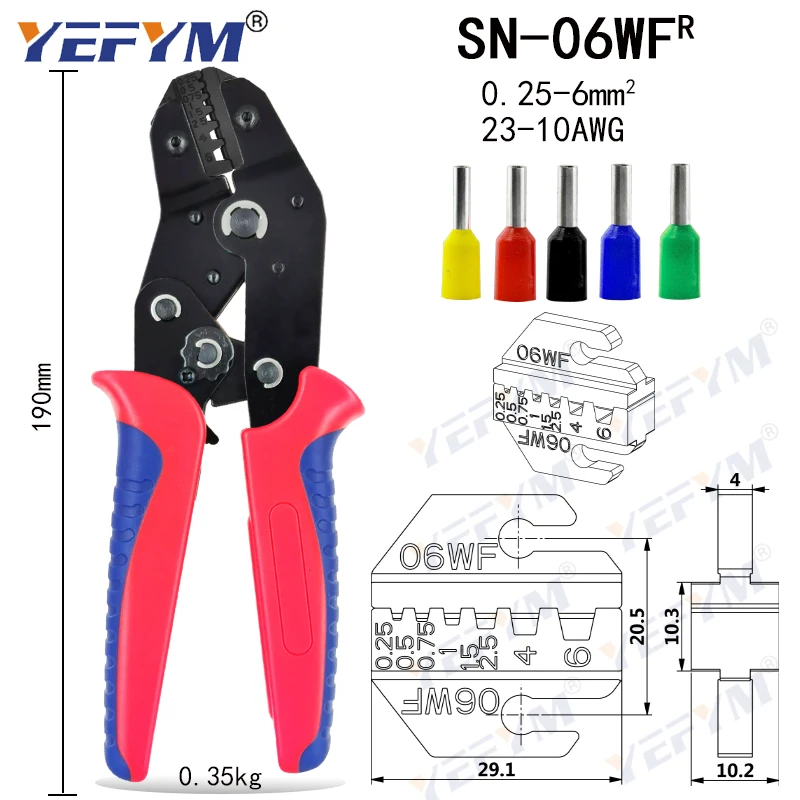 YEFYM SN robljenjem čeljusti za klešče za večino vrst ne-izolacija/izolacija terminal orodja (čeljusti širine 4 mm/klešče 190mm)