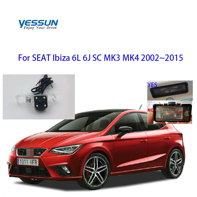 Yessun CCD Pogled od Zadaj Kamero Za SEAT Ibiza 6L 6J SC MK3 MK4 2002~Parkiranje Vzvratno Varnostne KAMERE /tablice led kamera