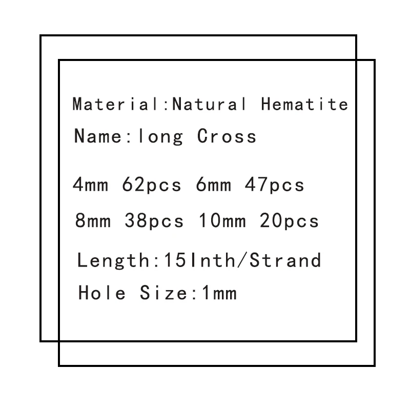 YHBZRET Naravnega Kamna dolgo Cross Črne Hematit 4/6/8/10 MM Svoboden kroglice Za Nakit, izdelava zapestnica DIY Ugotovitve Dodatki
